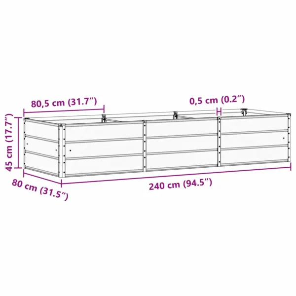 Metallist taimekast / kõrgpeenar 240 x 80 x 45 cm, beež – 7