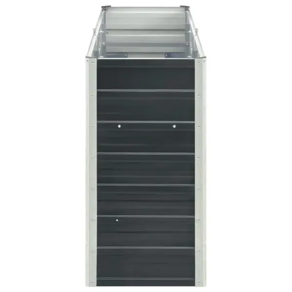 Metallist taimelava tsingitud terasest, avatud põhjaga, 240 x 40 x 77 cm, antratsiithall – 5