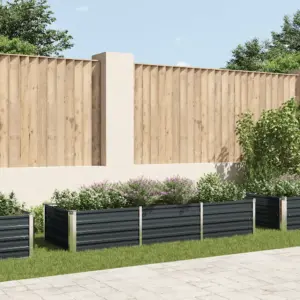 Metallist taimelava, antratsiithall, 240 x 80 x 45 cm, tsingitud teras