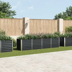 Metallist aia taimelava avatud põhjaga, antratsiithall, tsingitud teras, 320 x 80 x 77 cm