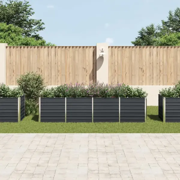 Metallist aia taimelava avatud põhjaga, antratsiithall, tsingitud teras, 320 x 80 x 77 cm – 3