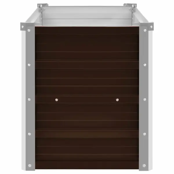 Pruun metallist aia taimelava avatud põhjaga, tsingitud teras, 160 x 40 x 45 cm – 5