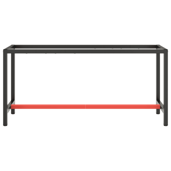 Metallist tööpingi raam pulbervärvitud, matt must ja matt punane, 170 x 50 x 79 cm – 3