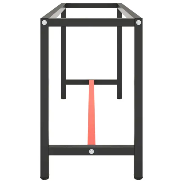 Metallist tööpingi raam pulbervärvitud, matt must ja matt punane, 170 x 50 x 79 cm – 4