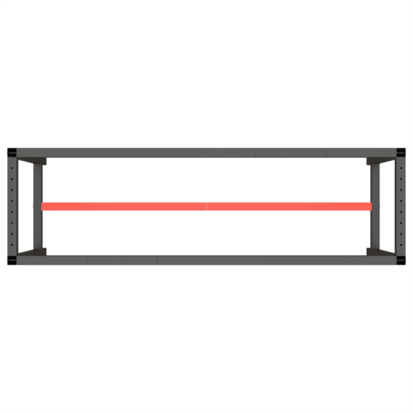 Metallist tööpingi raam pulbervärvitud, matt must ja matt punane, 170 x 50 x 79 cm – 5