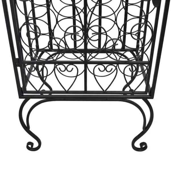 Põrandal seisev sepistatud rauast veiniriiul lukustatava uksega, must, 28 pudelile, 47 x 35 x 111 cm – 7