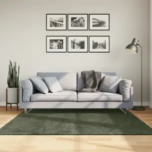 Pestav lühikese karvaga vaip HUARTE, metsaroheline, 160 x 160 cm