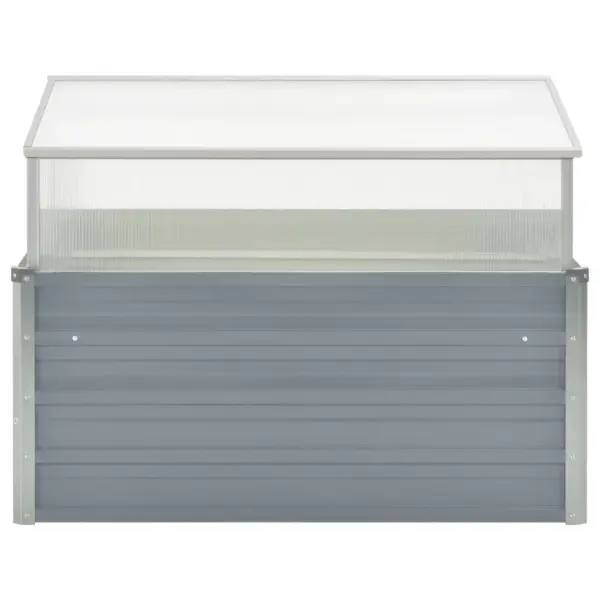 Minikasvuhoone istutuskastiga, tsingitud teras, hall, 100 x 100 x 85 cm – 2