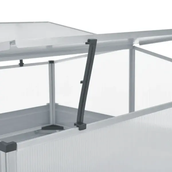 Minikasvuhoone istutuskastiga, tsingitud teras, hall, 100 x 100 x 85 cm – 5