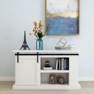 Minisuuruses liugukse komplekt kappidele, must pulbervärvitud süsinikteras, siin 122 cm