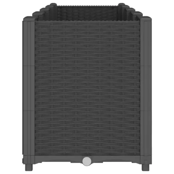 Modulaarne aia taimekast 4 kastiga, must PP, 160 x 40 x 53 cm – 4