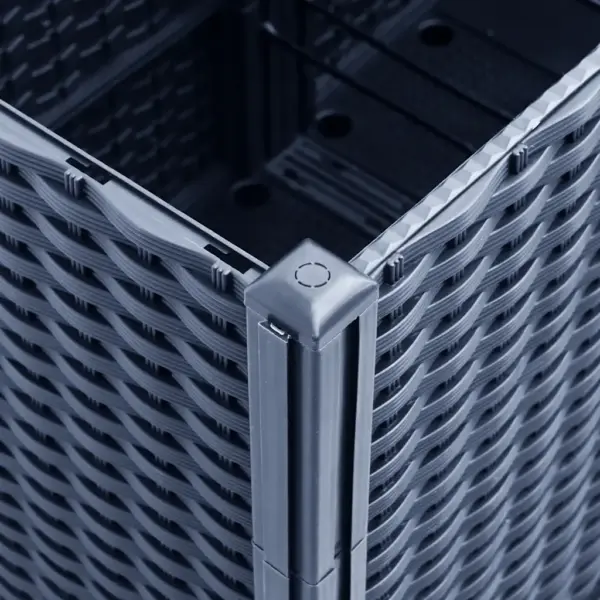 Modulaarne rotangimustriga aia taimekast, 6 osa, sinine hall, PP, 160 x 120 x 53 cm – 7