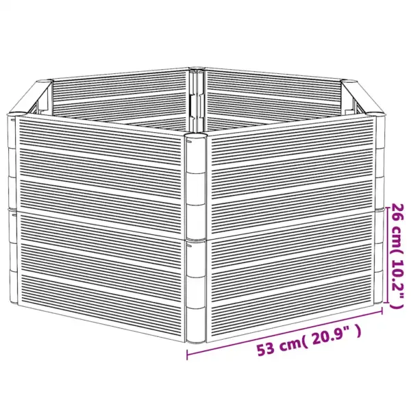 Modulaarne aia taimekast ja kompostikast, antratsiithall PP, 12 virnastatavat paneeli, paneel 53 x 26 cm – 5