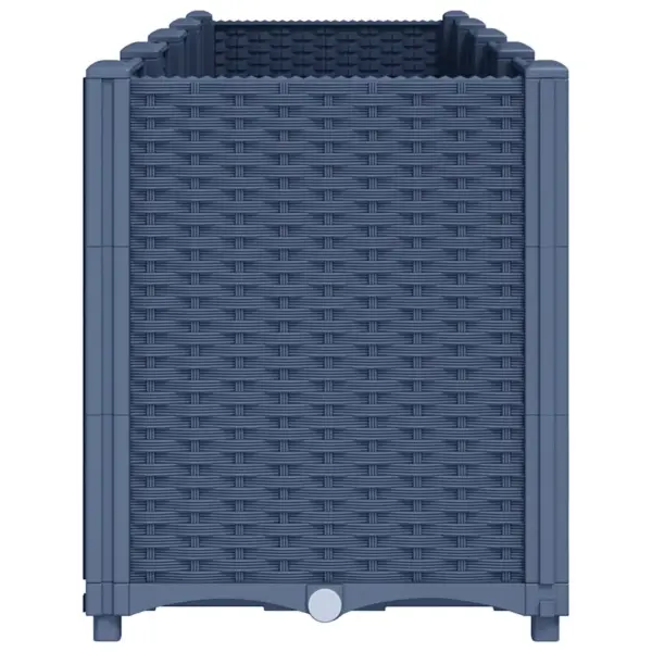 Modulaarne aia taimekast rotangimustriga, sinakashall PP, 160 x 40 x 53 cm – 4