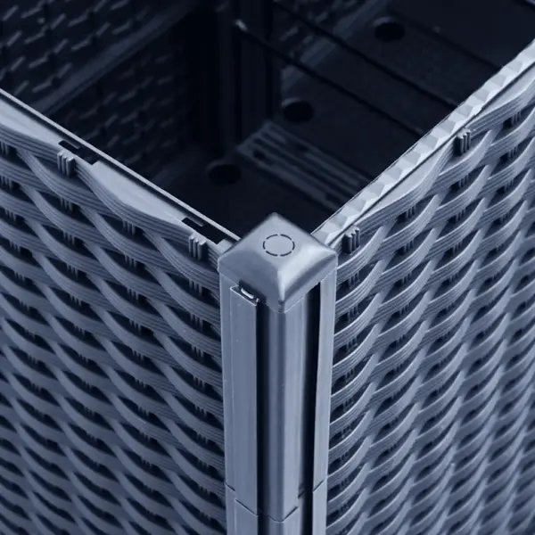 Modulaarne aia taimekast rotangimustriga, sinakashall PP, 160 x 40 x 53 cm – 6