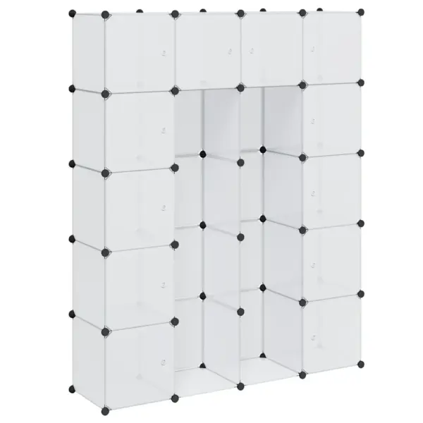 Modulaarne riidekapp 14 sektsiooniga, valge plast, 37 x 146 x 180,5 cm – 2