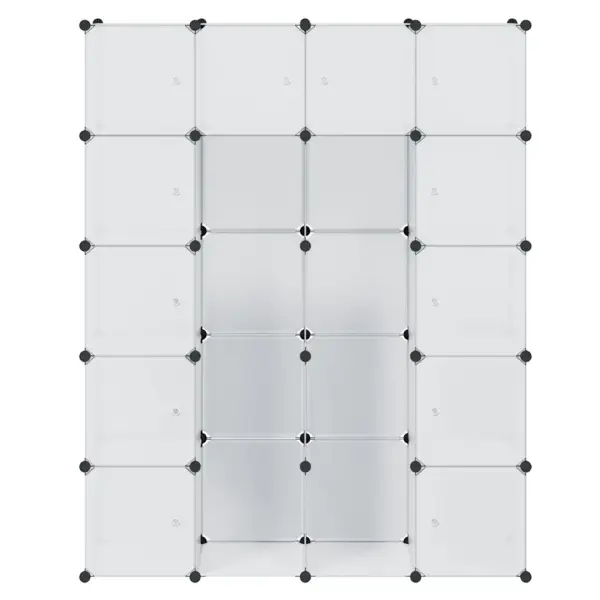 Modulaarne riidekapp 14 sektsiooniga, valge plast, 37 x 146 x 180,5 cm – 4
