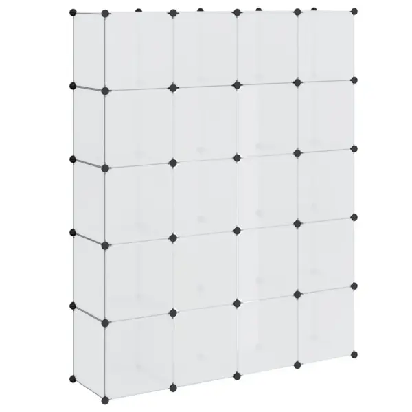 Modulaarne riidekapp 14 sektsiooniga, valge plast, 37 x 146 x 180,5 cm – 6