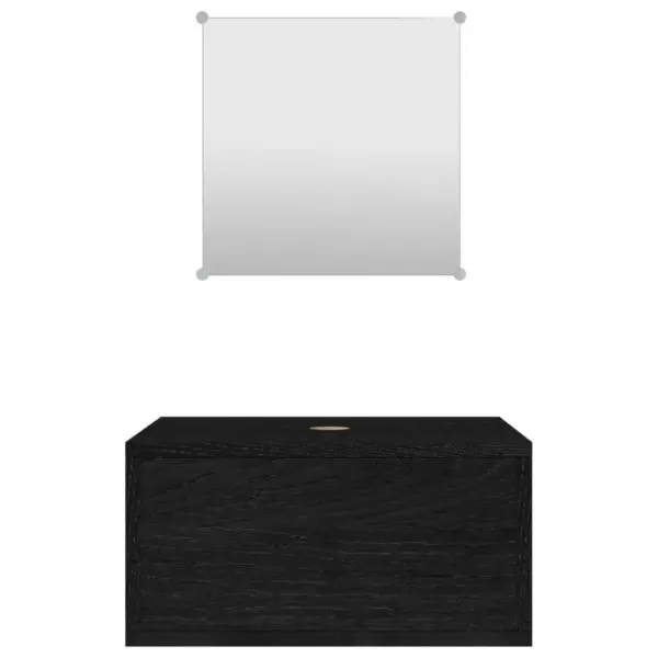 2-osaline vannitoa mööblikomplekt seinakapi ja peegliga, must tehispuit – 4