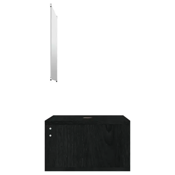 2-osaline vannitoa mööblikomplekt seinakapi ja peegliga, must tehispuit – 5