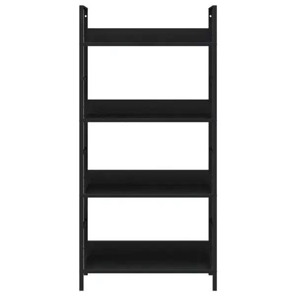 4-korruseline must raamaturiiul tehispuidust ja terasest, 60 x 27,6 x 124,5 cm – 5