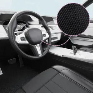 Iseliimuv 4D süsinikkiu must autokile, PVC, 100 x 150 cm