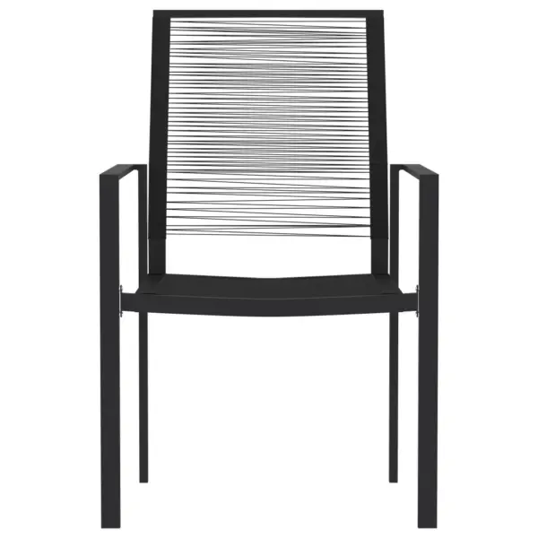 7-osaline must aiamööbli komplekt klaaslaua ja PVC-rotangist toolidega, laud 140 x 70 cm – 4