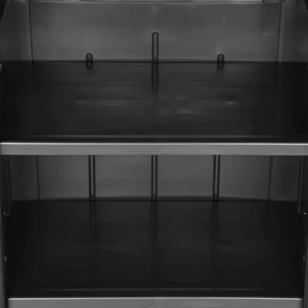 Must aia hoiukapp 4 riiuliga, PP rotangi välimusega, 65 x 45 x 172 cm – 5