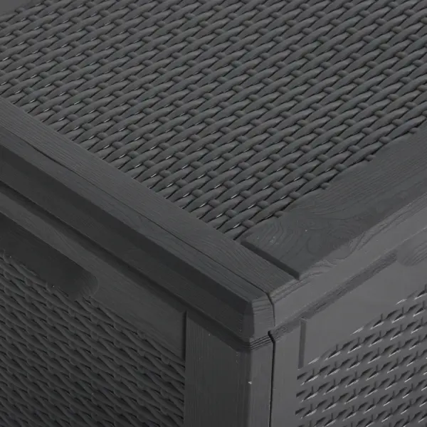 Aia hoiukast 270 l, must, rotangi välimusega PP, 118,5 x 44,5 x 51 cm – 8