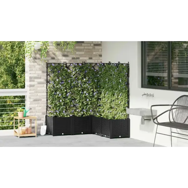 Aia istutuskast ronitaimedele trellisega, 5 tk, must teras, 120 x 120 x 143 cm – 4