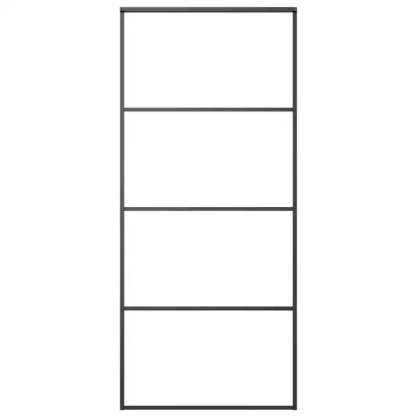 Must alumiiniumist klaasliuguks ESG-turvaklaasiga, 90 x 205 cm – 2