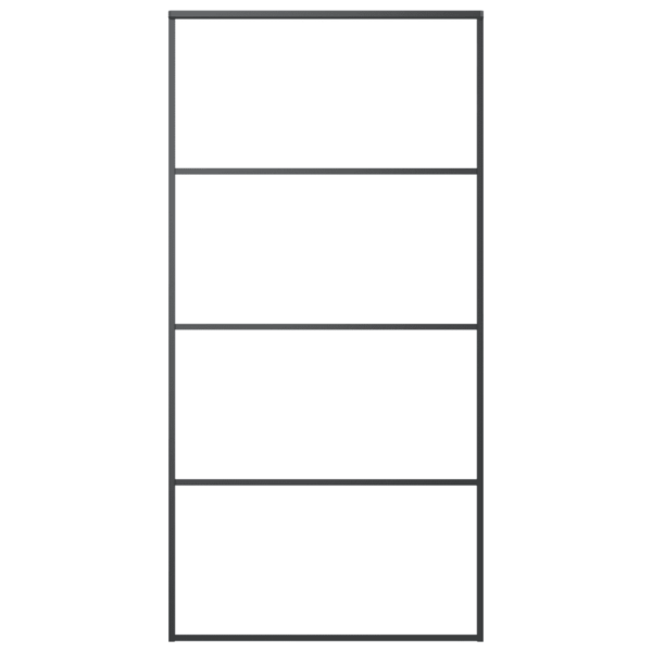 Must alumiiniumist liuguks turvaklaasiga, 102,5 x 205 cm – 2