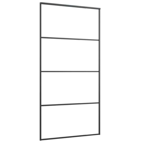 Must alumiiniumist liuguks turvaklaasiga, 102,5 x 205 cm – 3