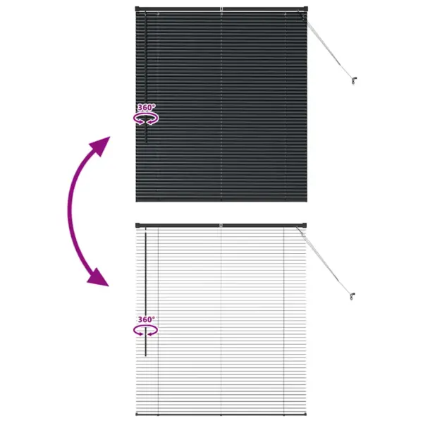 Veneetsia ruloo aknale, must alumiinium, 130 x 120 cm – 11