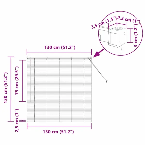 Must alumiiniumist Veneetsia ruloo, 130 x 130 cm – 13