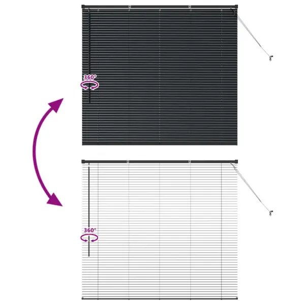 Must alumiiniumist Veneetsia ruloo, 130 x 145 cm – 11