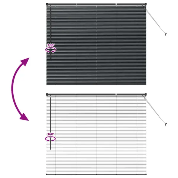 Veneetsia ruloo mustast alumiiniumist, 130 x 155 cm – 11