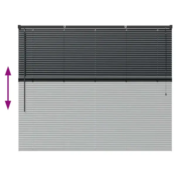 Veneetsia ruloo, alumiinium, must, 130 x 160 cm - 12