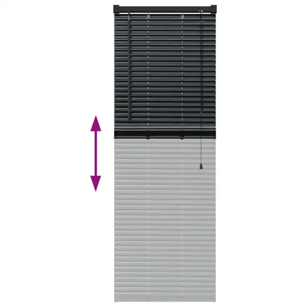 Veneetsia ruloo, must alumiinium, 130 x 55 cm - 12