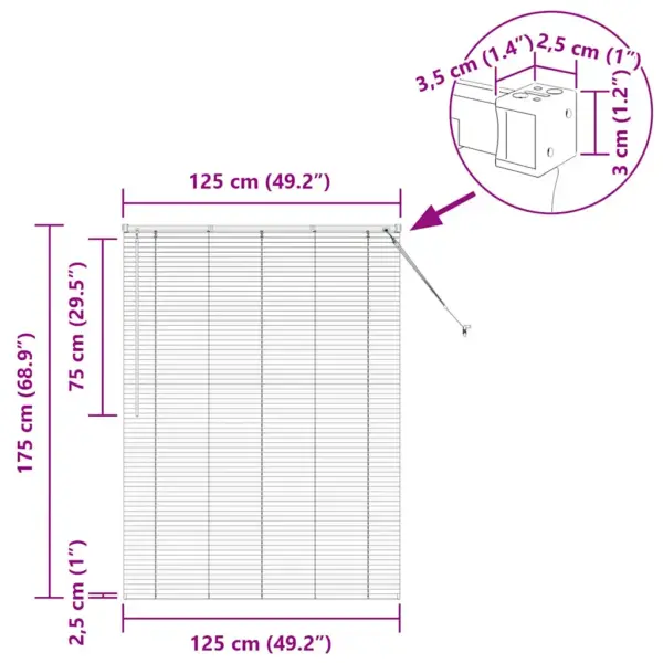 Veneetsia alumiiniumruloo, must, 175 x 125 cm – 13