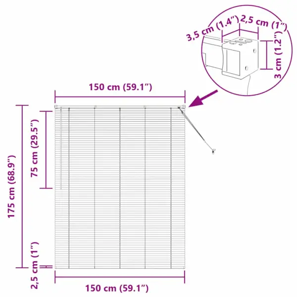 Must alumiiniumist Veneetsia ruloo 175 x 150 cm – 13
