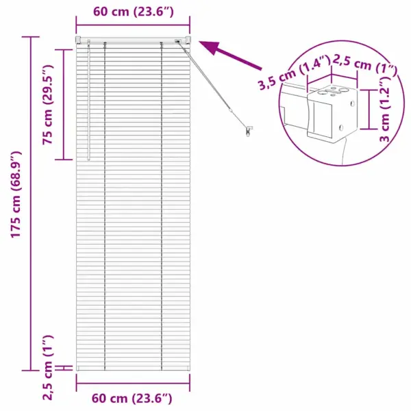 Must alumiiniumist Veneetsia ruloo, 175 x 60 cm – 13