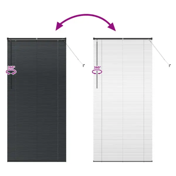 Veneetsia ruloo, must alumiinium, 220 x 105 cm – 11