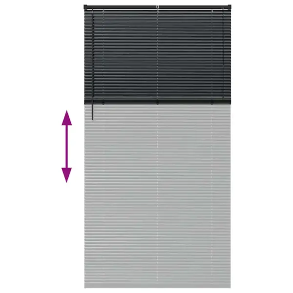 Veneetsia ruloo mustast alumiiniumist, 220 x 115 cm – 12