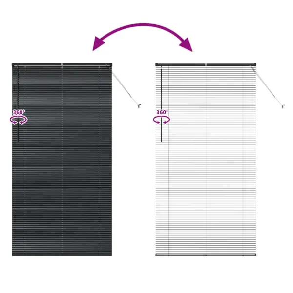 Must alumiiniumist Veneetsia ruloo, 220 x 120 cm – 11