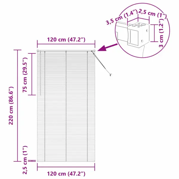 Must alumiiniumist Veneetsia ruloo, 220 x 120 cm – 13