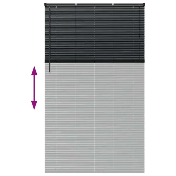 Must alumiiniumist Veneetsia ruloo, 220 x 125 cm, siseruumidesse - 12