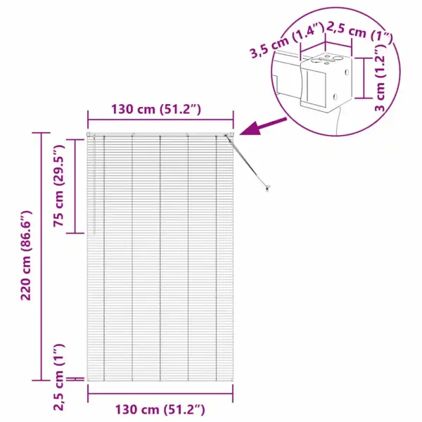 Must alumiiniumist Veneetsia ruloo, 220 x 130 cm – 13