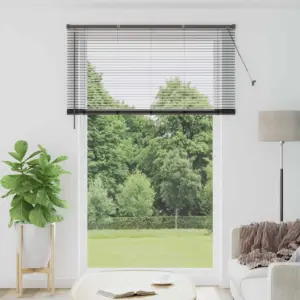 Veneetsia ruloo valguse ja privaatsuse reguleerimiseks, must alumiinium, 220 x 140 cm
