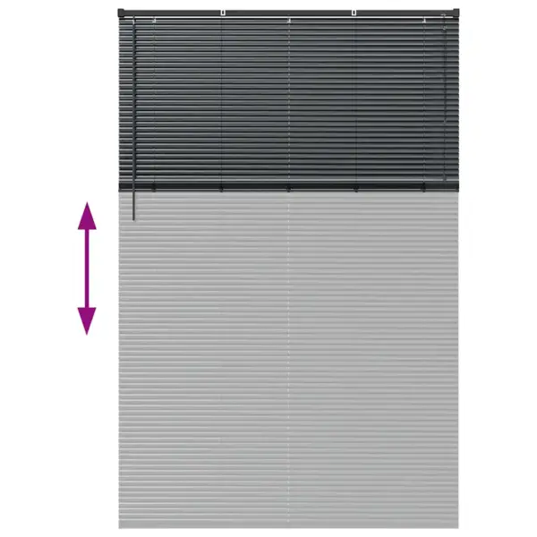 Veneetsia ruloo valguse ja privaatsuse reguleerimiseks, must alumiinium, 220 x 140 cm - 12